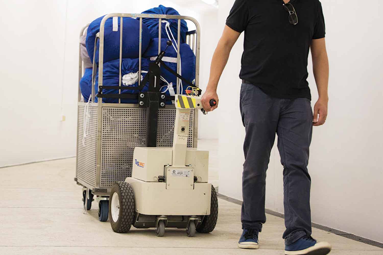 Electrodrive's Tug Compact Linen Mover in action
