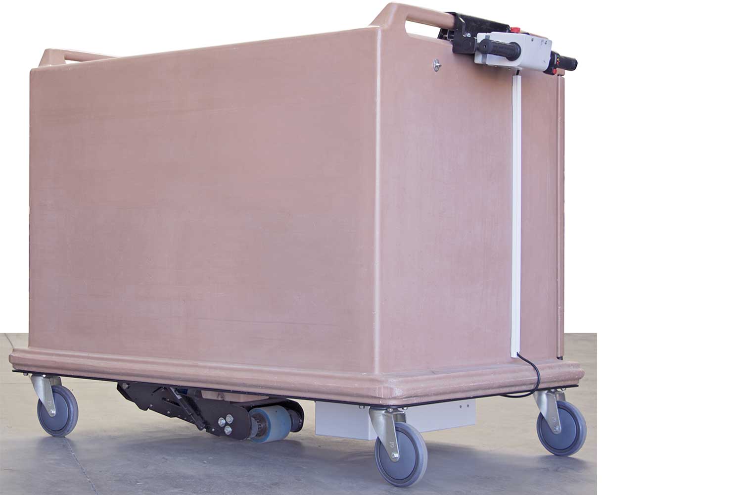 Electrodrive's Powered Fifth Wheel retrofitted to a meal delivery trolley 